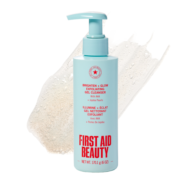 Brighten + Glow Exfoliating Gel Cleanser with AHA and Jojoba Pearls